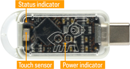 Product picture TKey showing LED and touch sensor placement